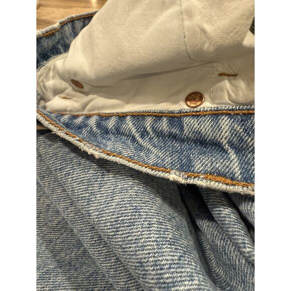 VINTAGE 1995 Levis 505 Jeans Mens Blue Stone Wash Black Bat Wing Tag 36x30 - Picture 8 of 10